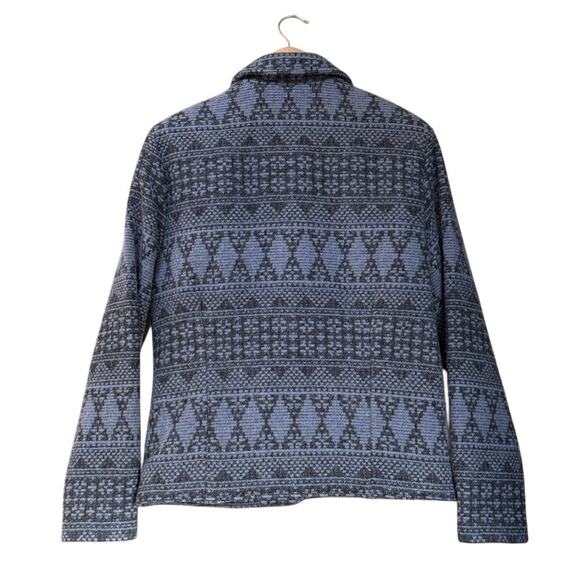 Woolrich Vtg Blue/Black Wool Button Coat L Jacket Southwest Tribal Country - Picture 2 of 7